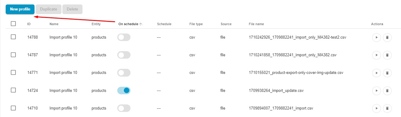 create a new import profile to import shopware 6 advanced prices