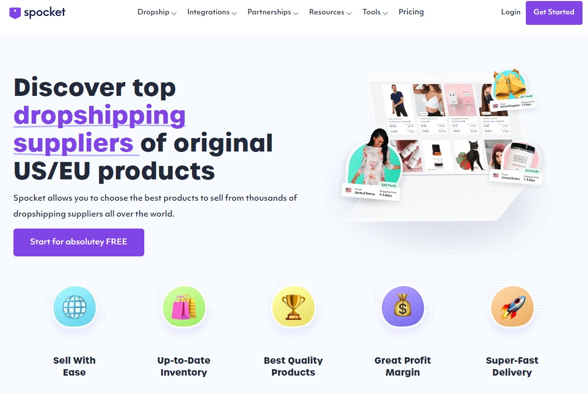 Best Dropshipping Suppliers For Shopify in 2024: spocket