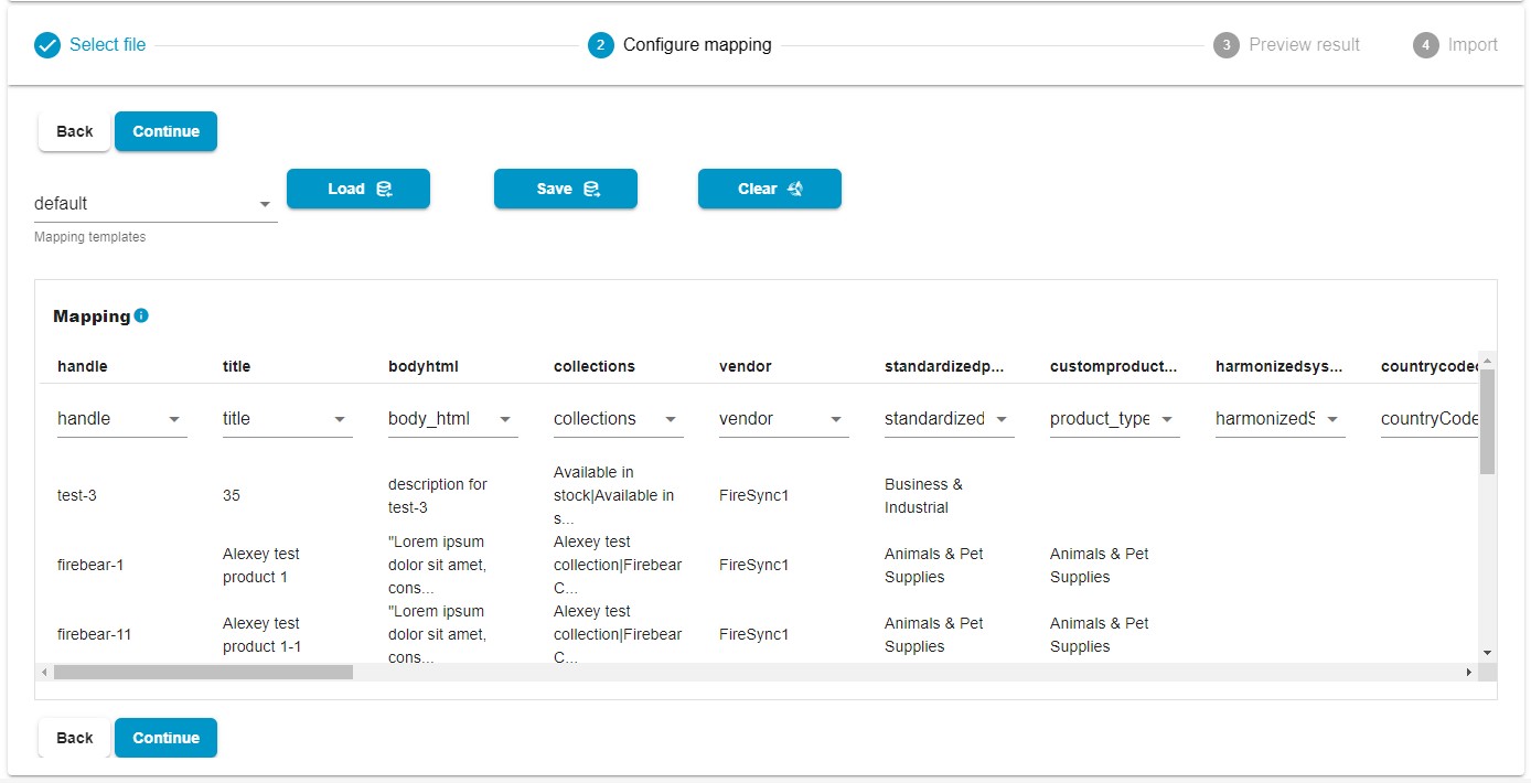 how to map products on shopify: import mapping