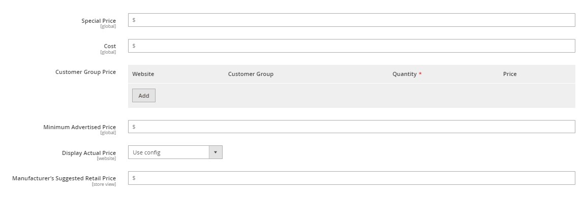 add Manufacturer’s Suggested Retail Price to product in magento 2 - MSRP in advanced pricing