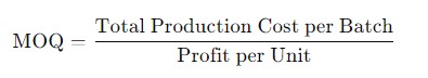 a formula to calculate minimum order quantity