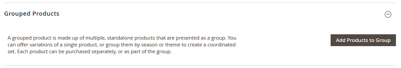 screenshot that shows how to add simple products to a grouped product in magento 2