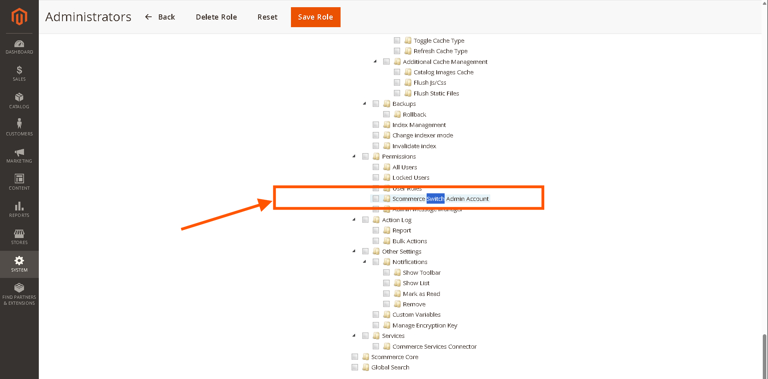 Magento 2 Admin Account Switcher : role
