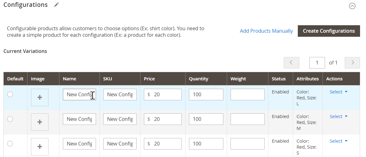 Final Adjustments to Magento 2 Configurable Products: image, name, sku, price, quantity, etc