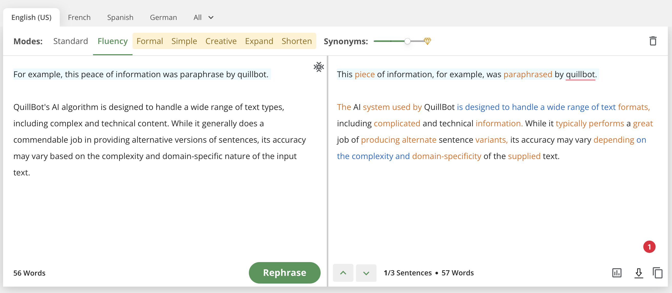 screenshot of QuillBot Paraphraser – AI-Powered Sentence Rewriting tool that shows How QuillBot Work