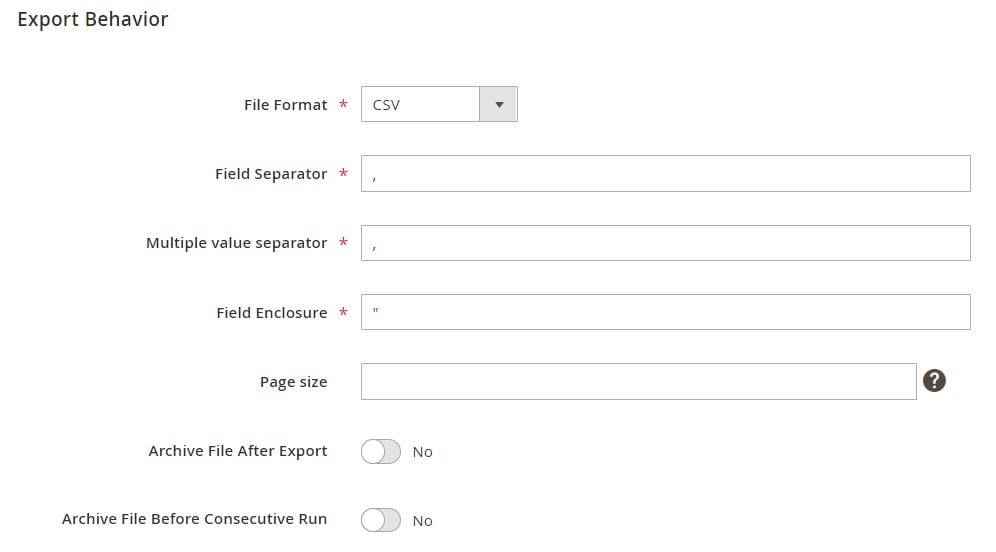 export Magento 2 gift cards: export behavior