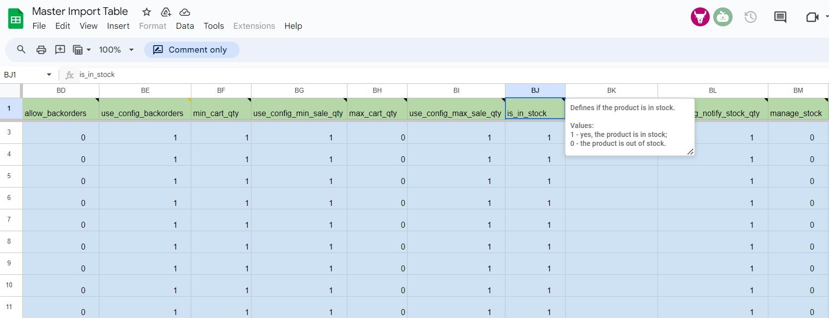 How to Change Stock Status in Magento 2 via Import: a CSV example with is_in_stock column