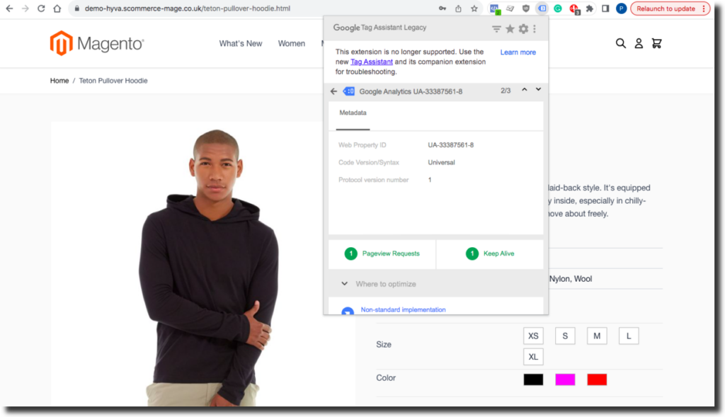 Integrate UA with hyva theme