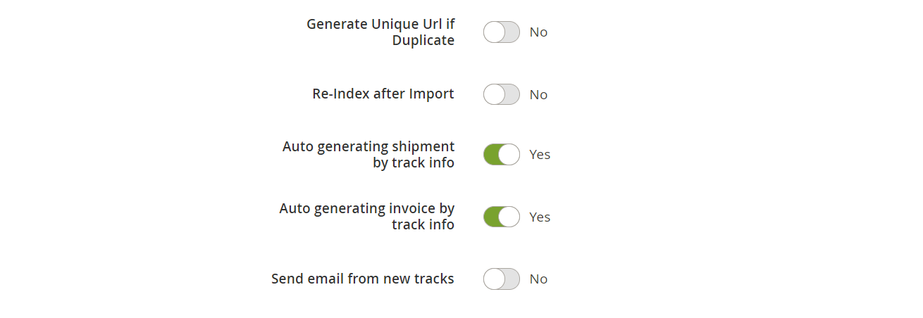 screenshot of Magento Shipping Tracking import as a part of order data update in the Magento ERP Integration: enable automated creation of shipments and invoices