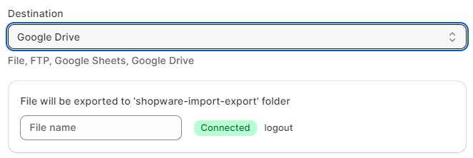 Import & Export Tool for Shopify: export to Google Drive