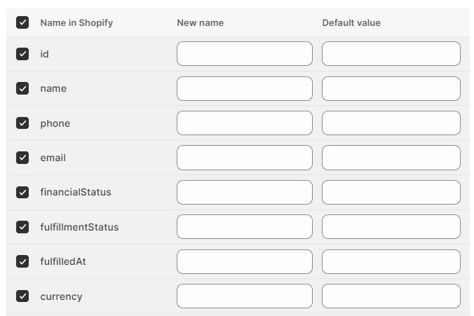 Import & Export Tool for Shopify: export mapping