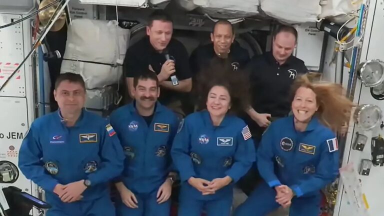 Space Station returns to a full crew complement after a month