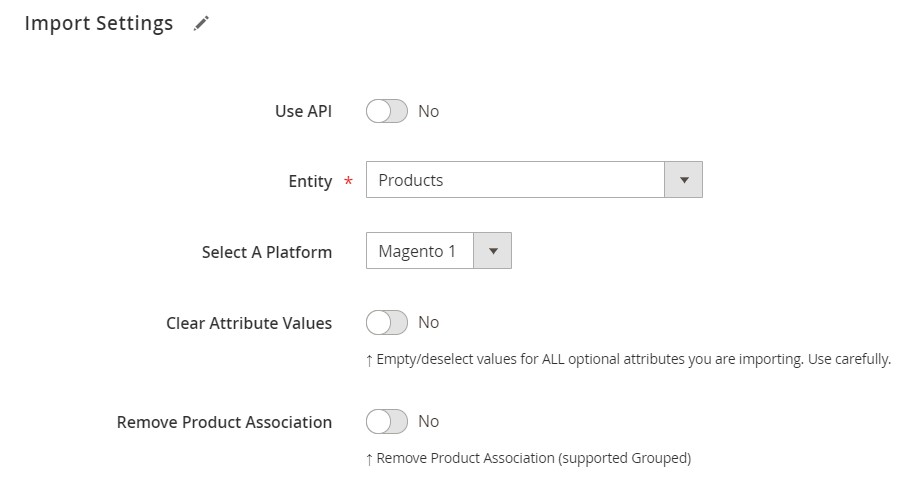 Step 1 - selecting product as your import entity - of advanced Magento 2 Import of Images when you Bulk Upload Product Pictures from FTP, Google Drive & More