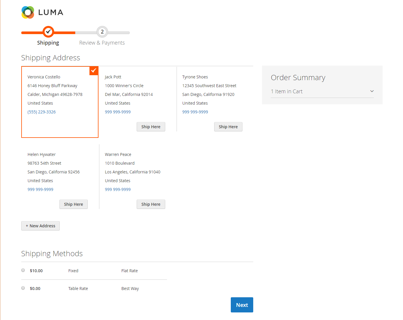 Magento 2 adobe commerce review: checkout screen
