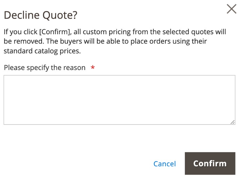 decline magento 2 b2b quote