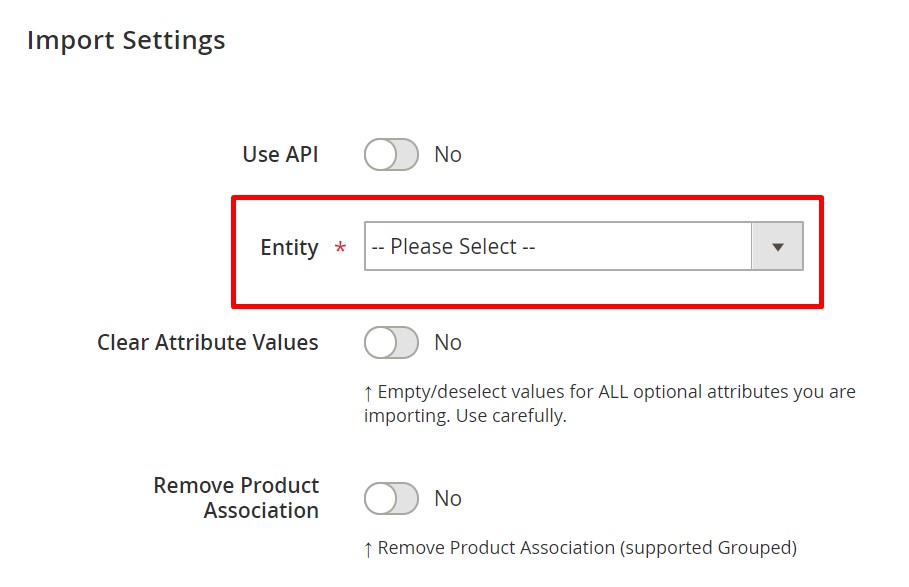 magento 2 b2b quote import: import settings