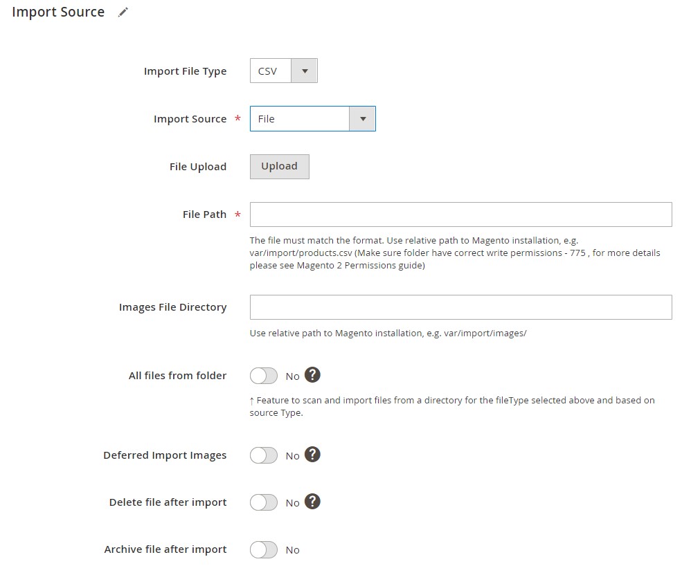magento 2 b2b quote import: import source