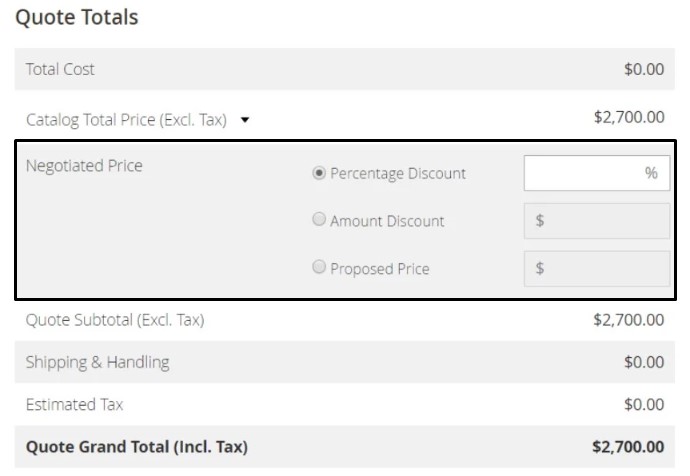apply a discount to a magento 2 b2b quote