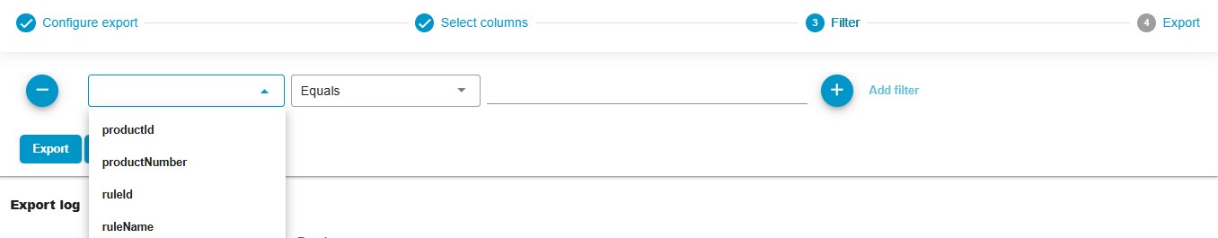 screenshot showing how to export advanced pricing from Shopware 6 with the help of filters