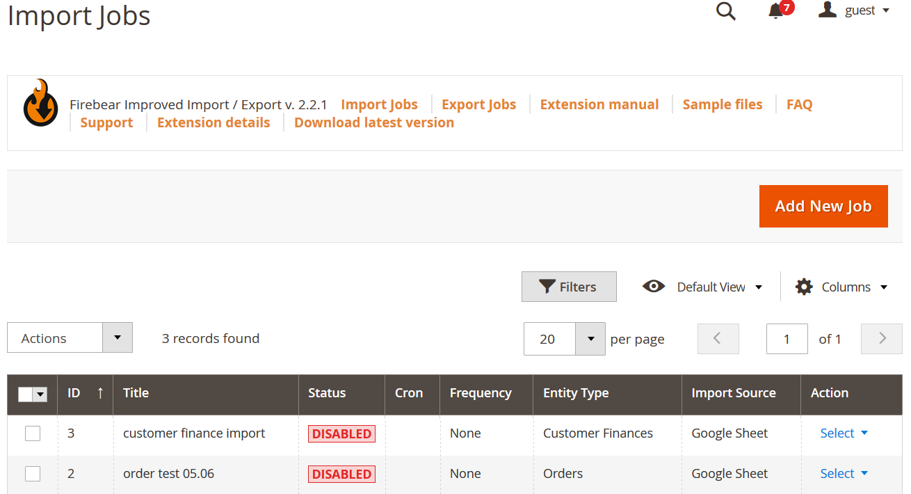 Import jobs for improved adobe commerce data migration with Improved Import & Export
