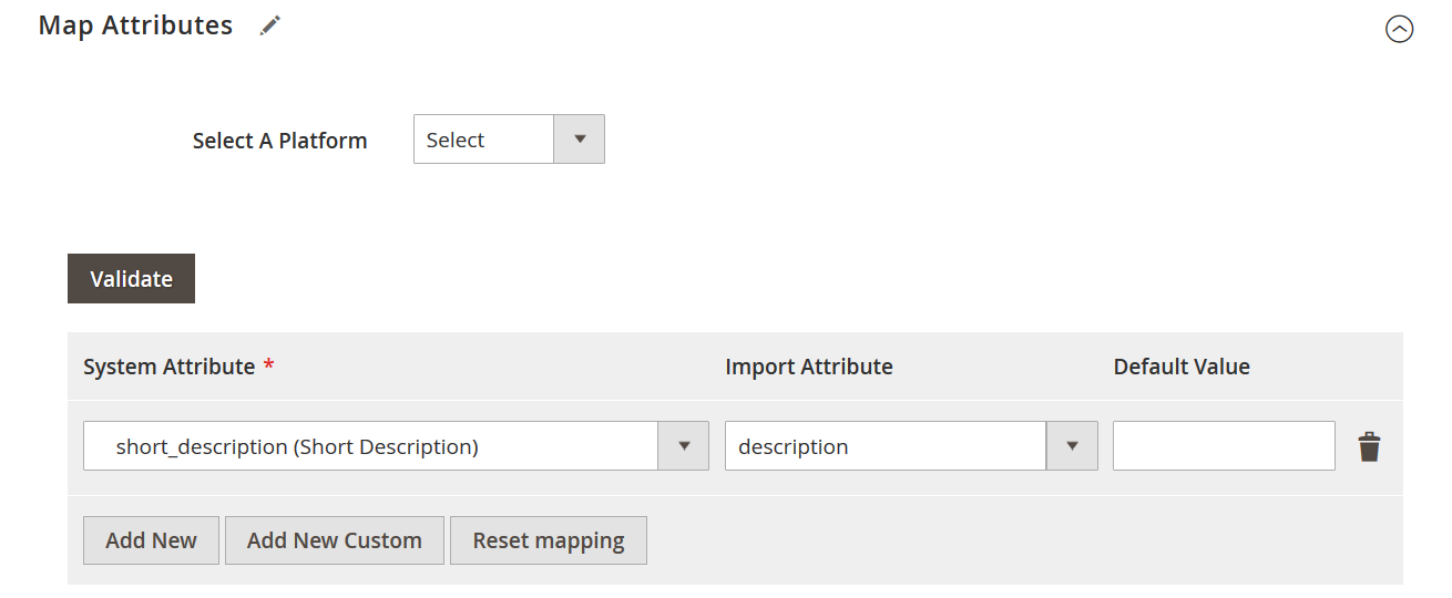 attribute mapping section for improved adobe commerce data migration with Improved Import & Export