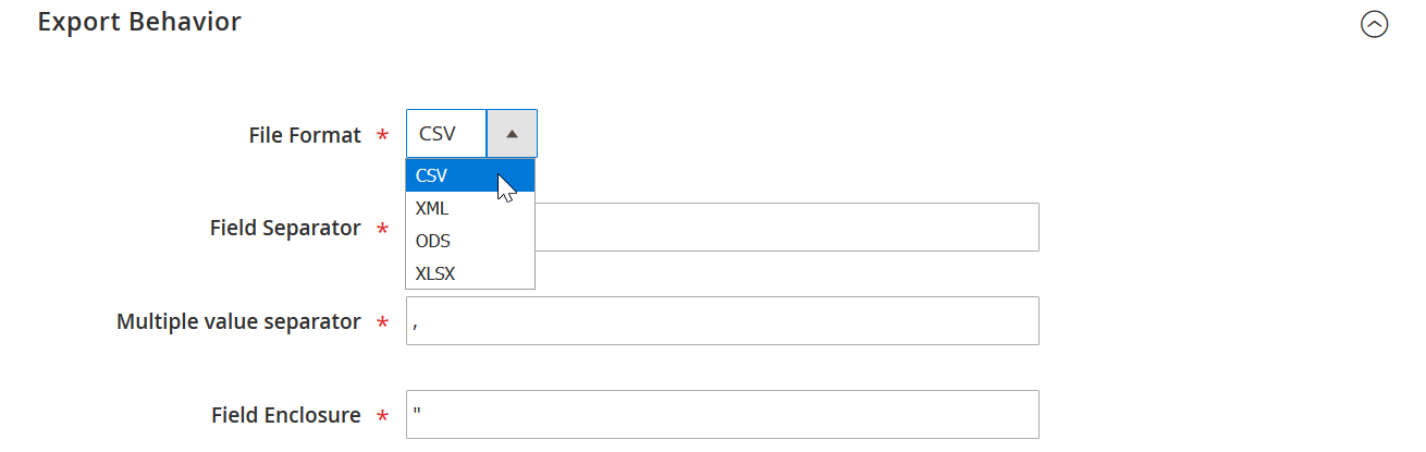 Magento 2 MSI User Guide: export behavior