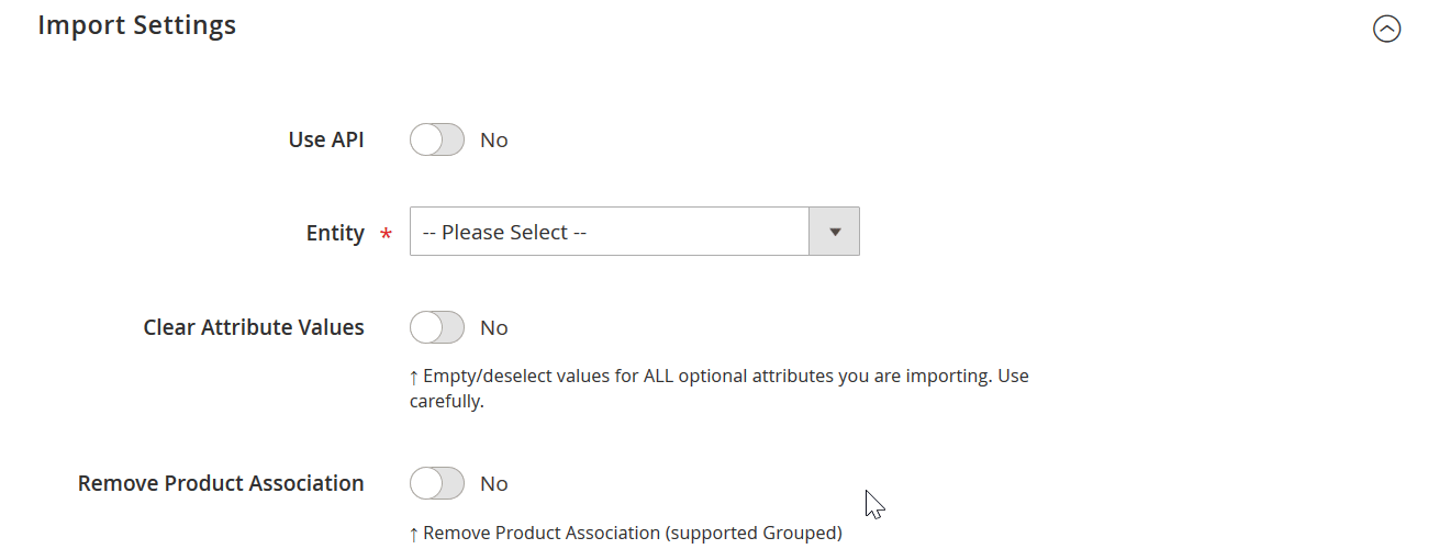 Magento 2 virtual product import gif that shows how to select products as your import entity