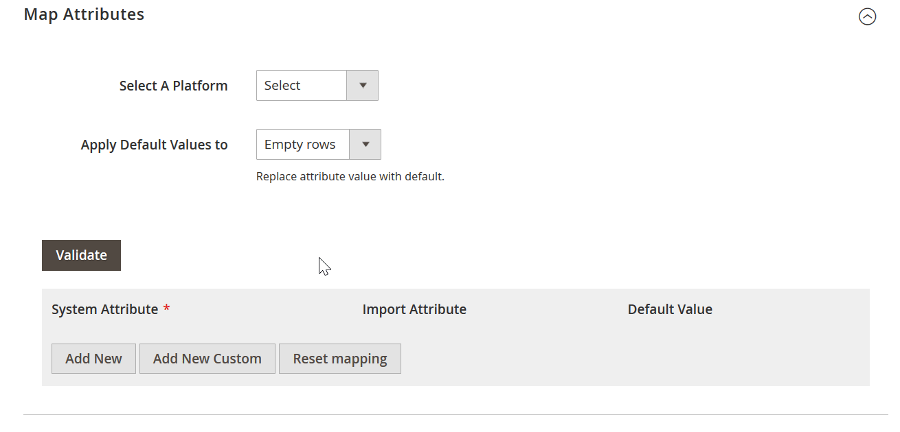 gif showing Magento 2 virtual product import attribute mapping