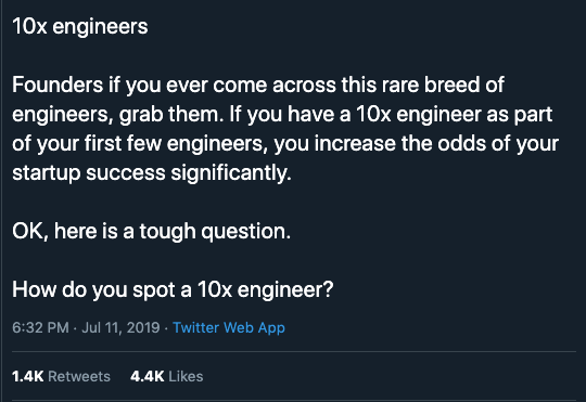 How to find 10x Engineer