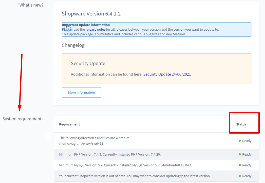 How To Update Shopware 6 in the administration