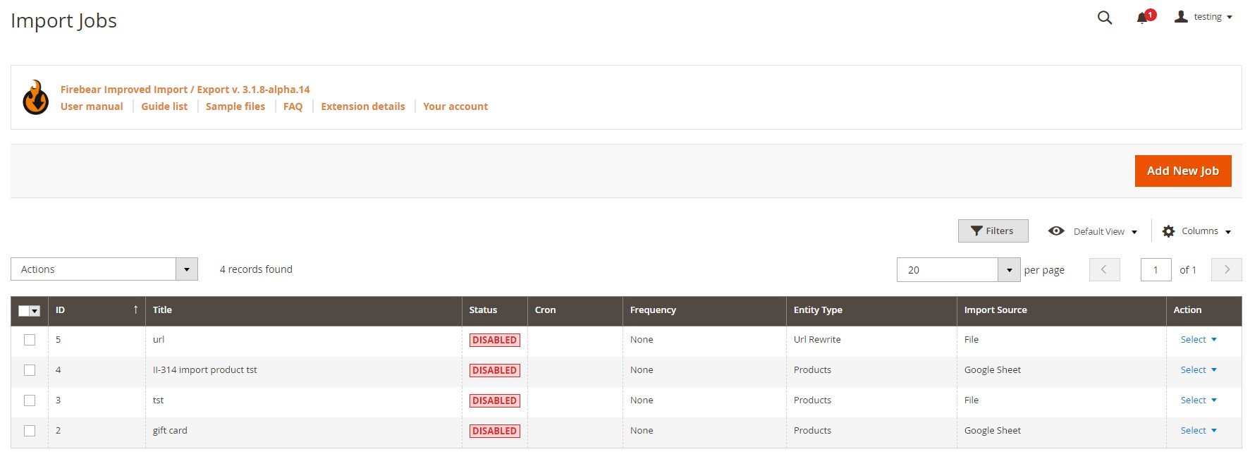 Magento 2 orders create, update, import, export