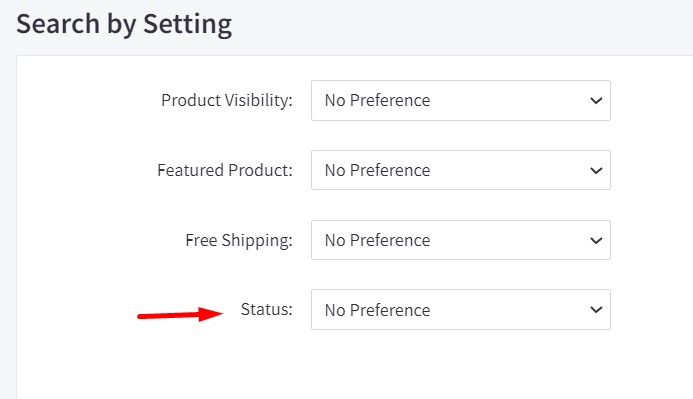BigCommerce export product by status