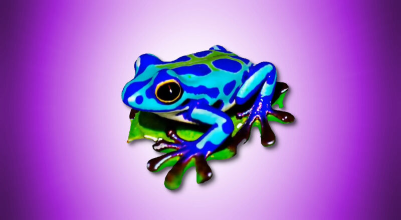 A poison dart frog rendered as a 3D model by Magic3D.