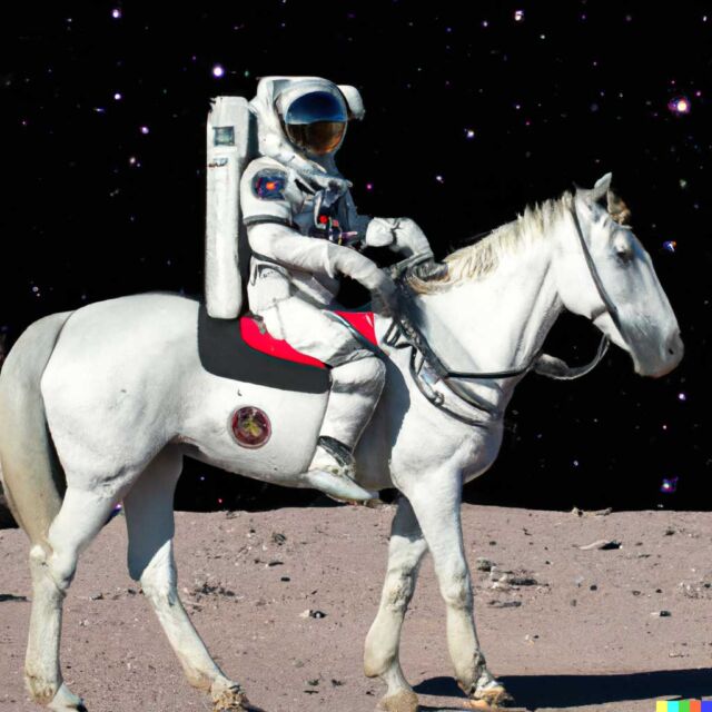 A DALL-E example of "an astronaut riding a horse."